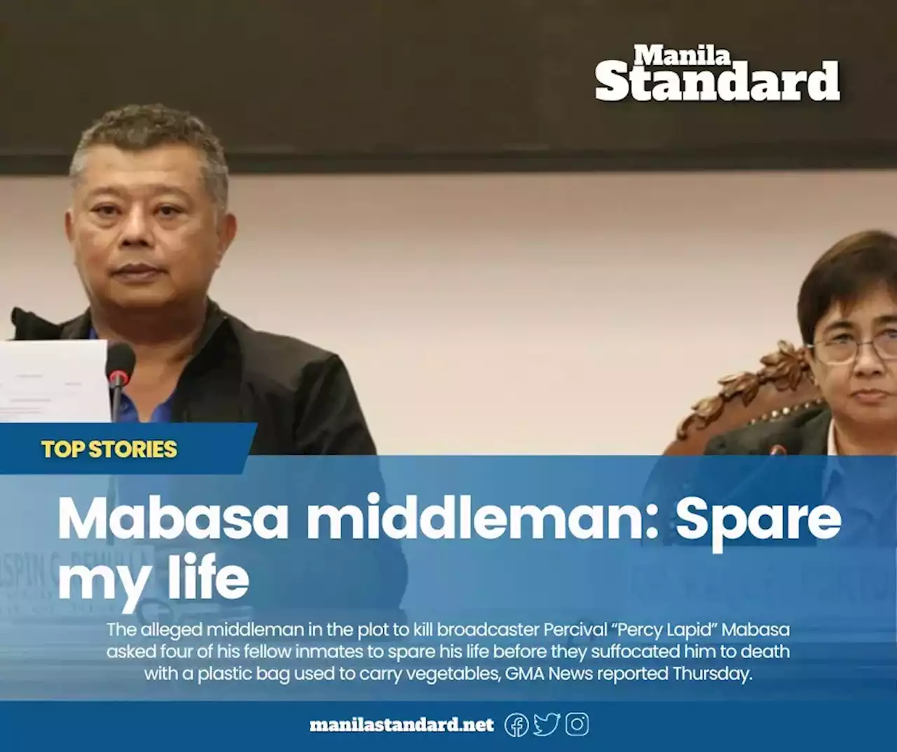 Mabasa middleman: Spare my life