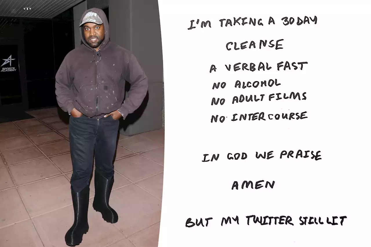 Kanye West claims he’s going on 30-day ‘verbal fast’ — with no porn or sex