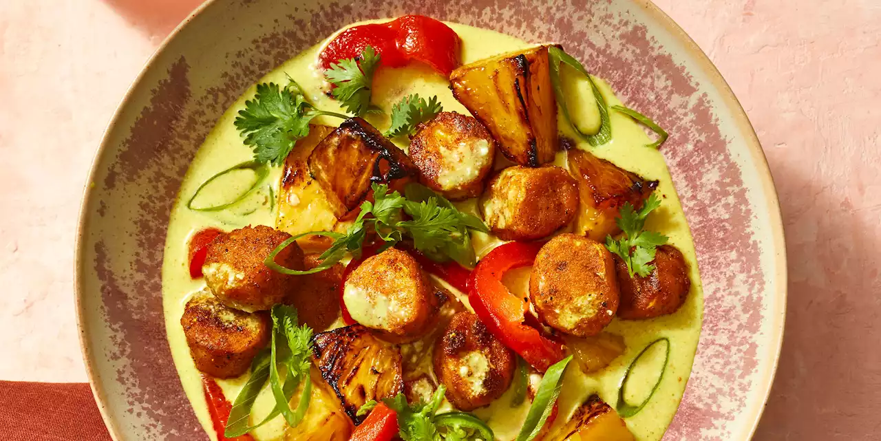 'Scallop' Curry With Fire-Roasted Peppers and Pineapple