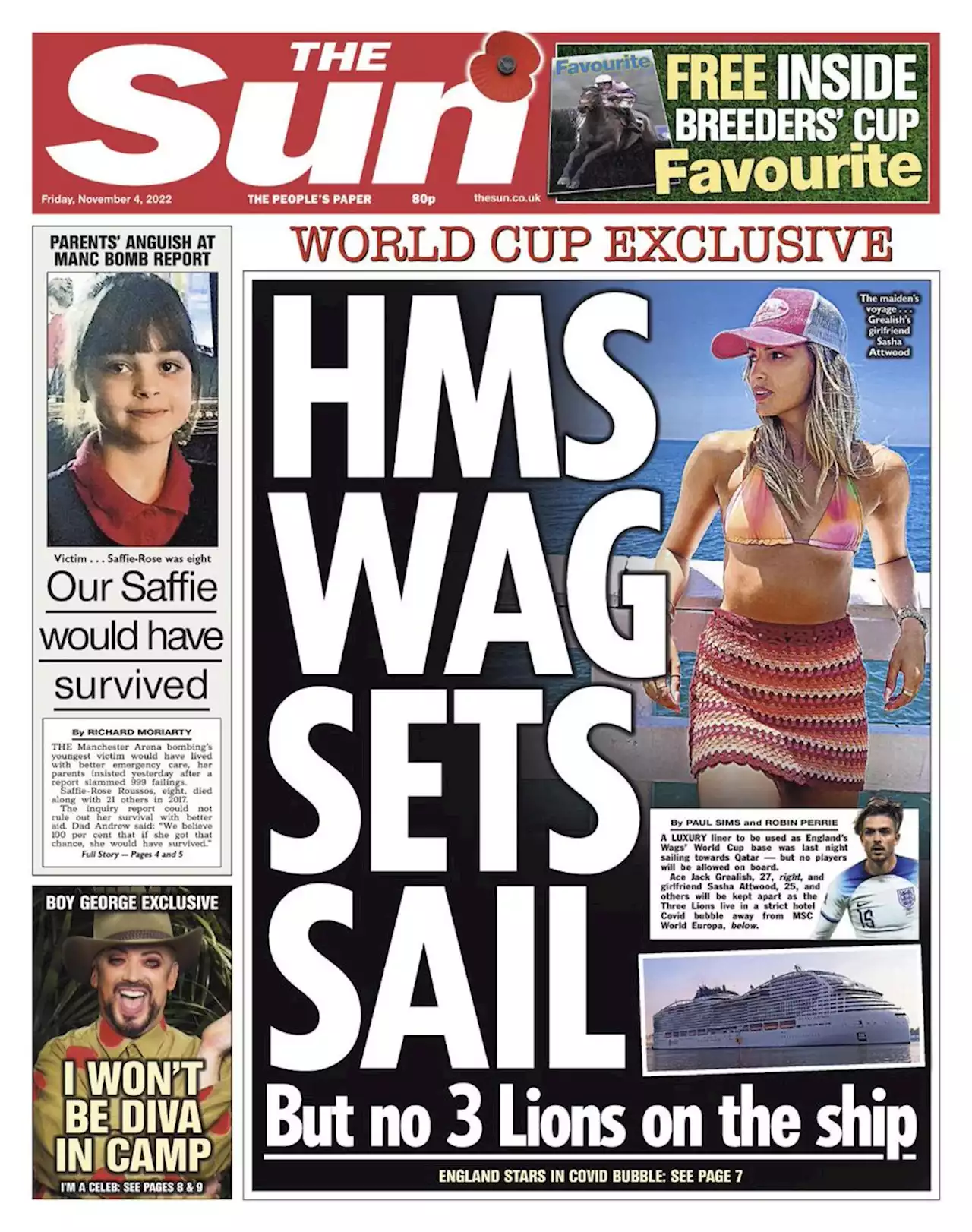 Liner carrying England Wags heads to World Cup but players can't go on board