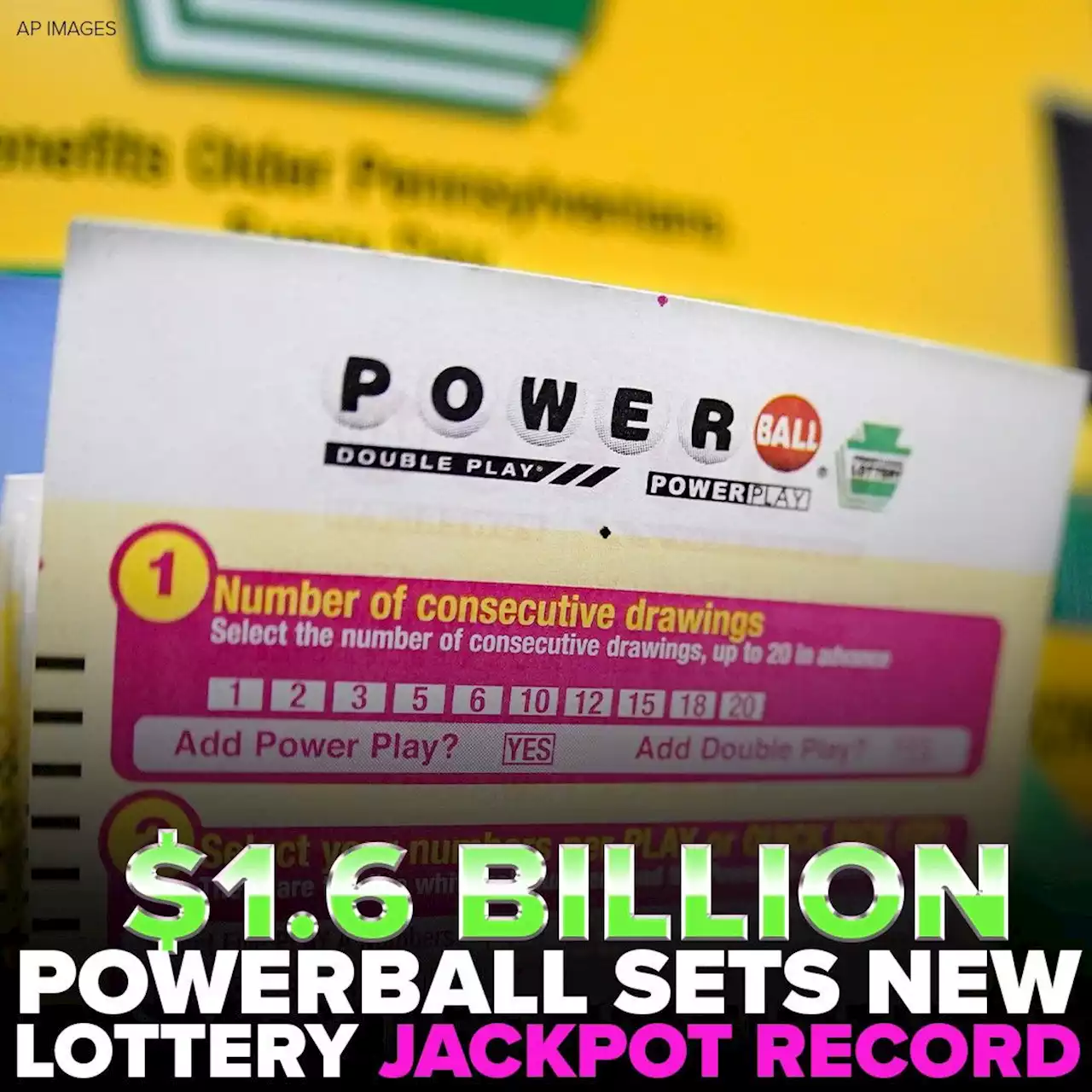 Powerball jackpot climbs to $1.6B, setting new lottery prize record ahead of Saturday drawing