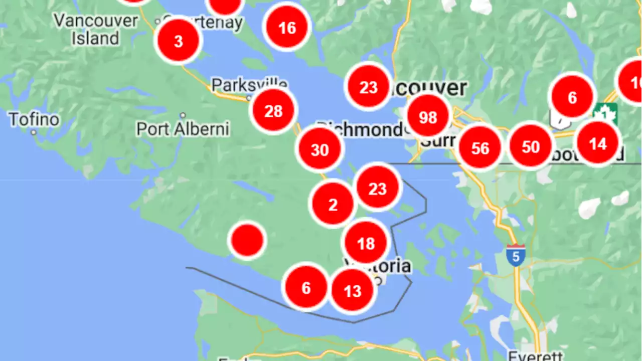 Storm knocks out power to nearly 80K on Vancouver Island