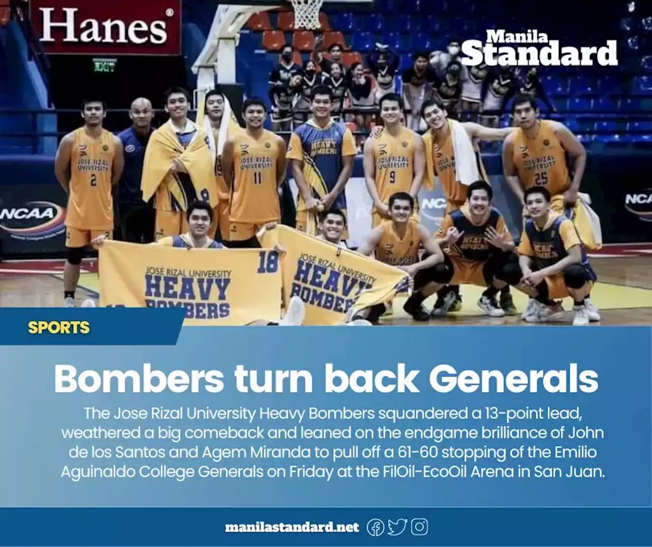 Bombers turn back Generals