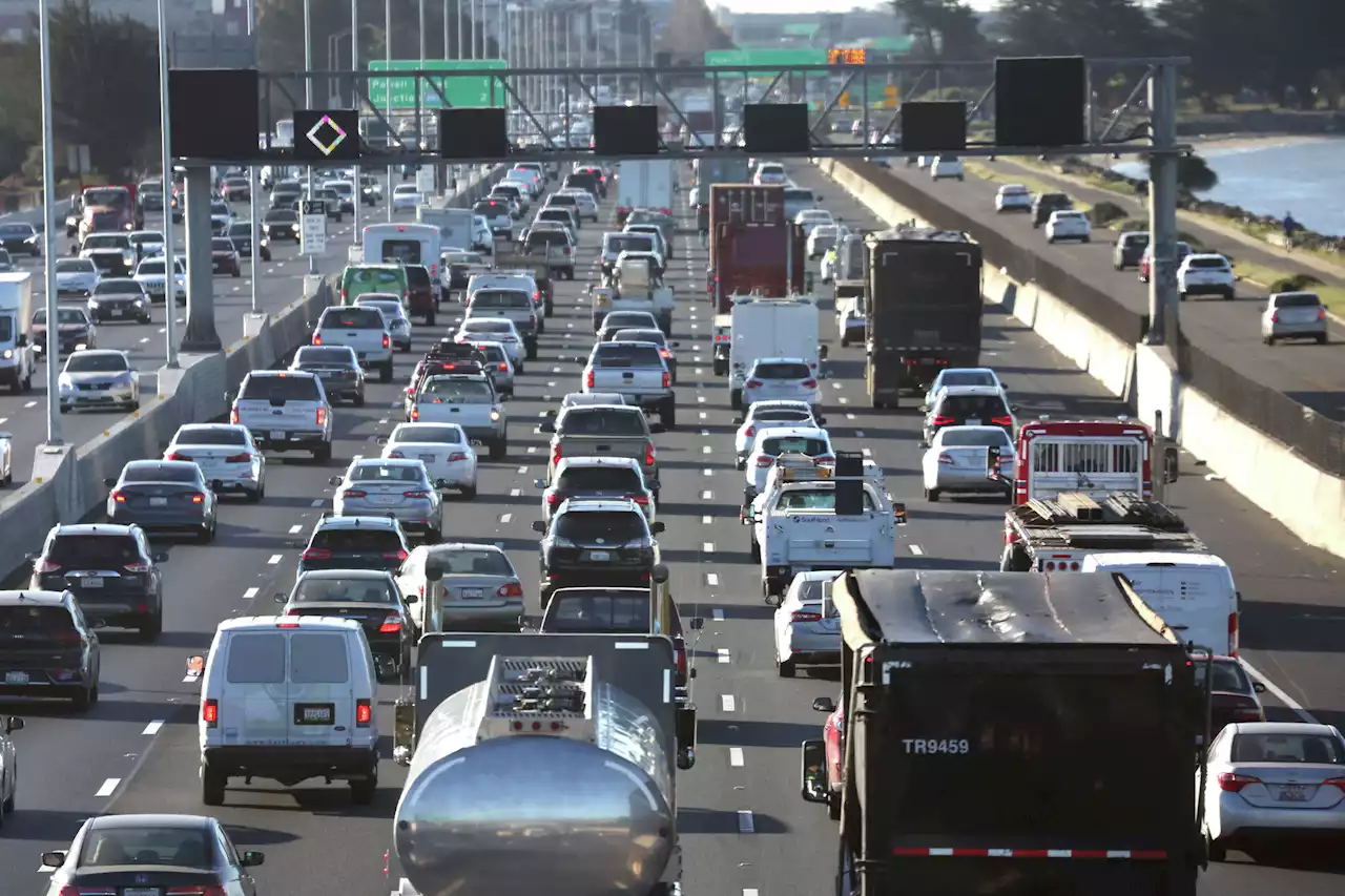 A tow truck caught fire after a chaotic chase on I-80 past Oakland