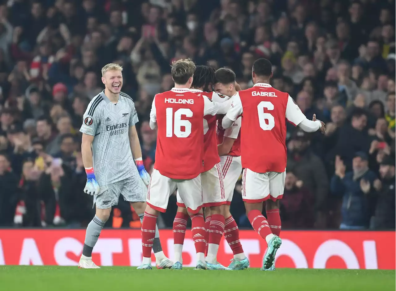 Aaron Ramsdale sprinted to halfway line to celebrate Tierney's goal with him