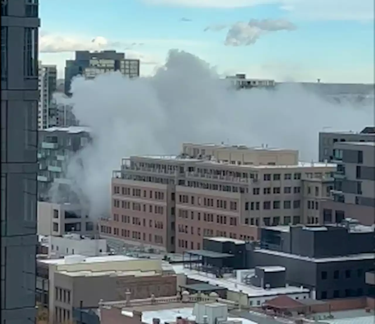 Generator fire sends up big plume of smoke on Blake Street