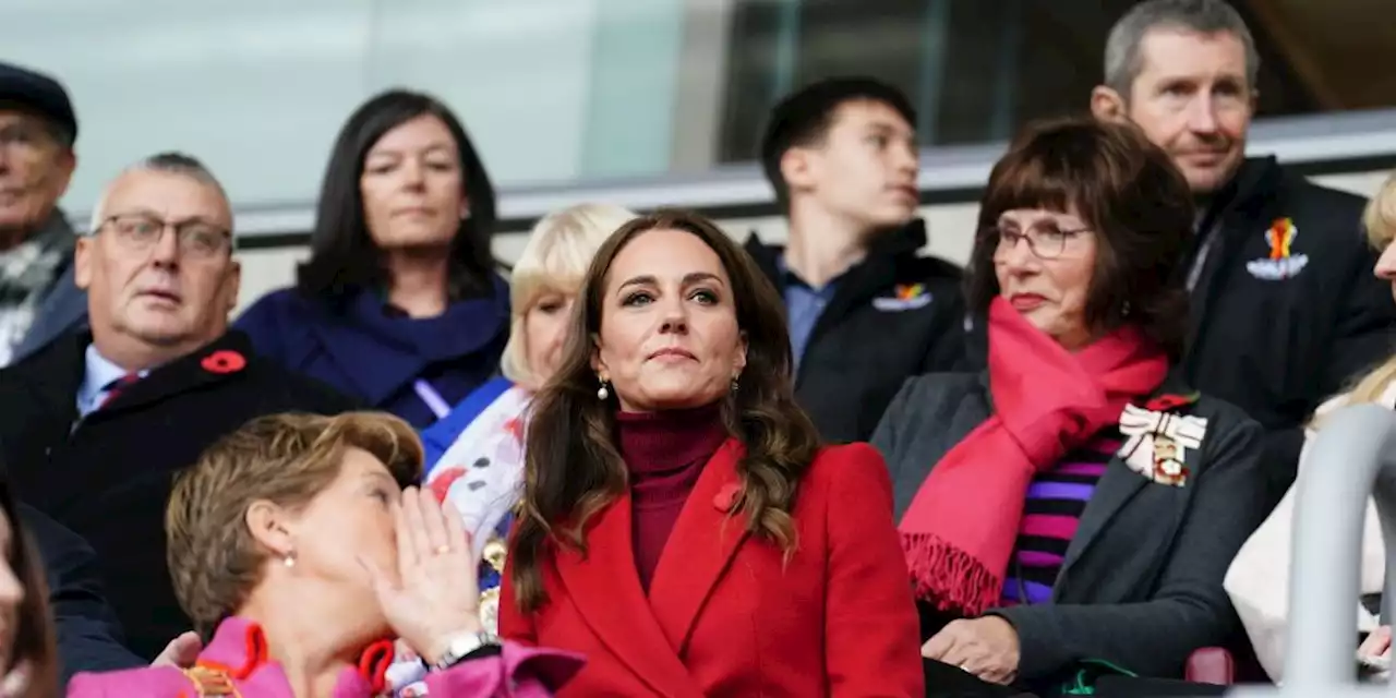 Princess Kate Brightens Up a Rainy Day in an Elegant Red Ensemble