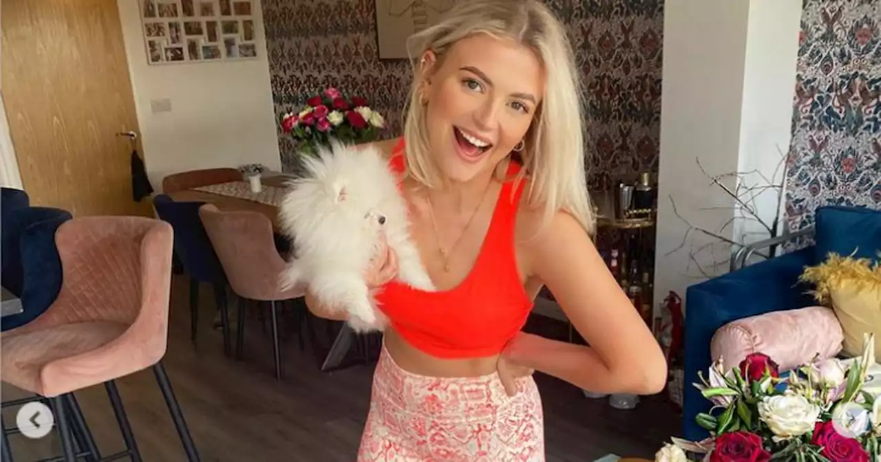 Life of Corrie's Lucy Fallon with footy star and Pomeranian pup Sushi