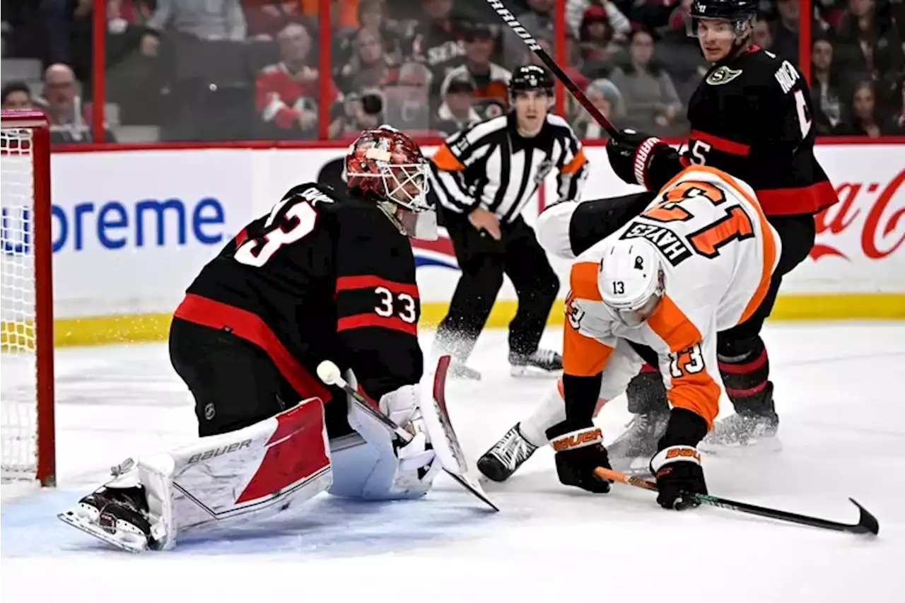 Flyers snap losing skid with 2-1 win over Senators and former captain Claude Giroux