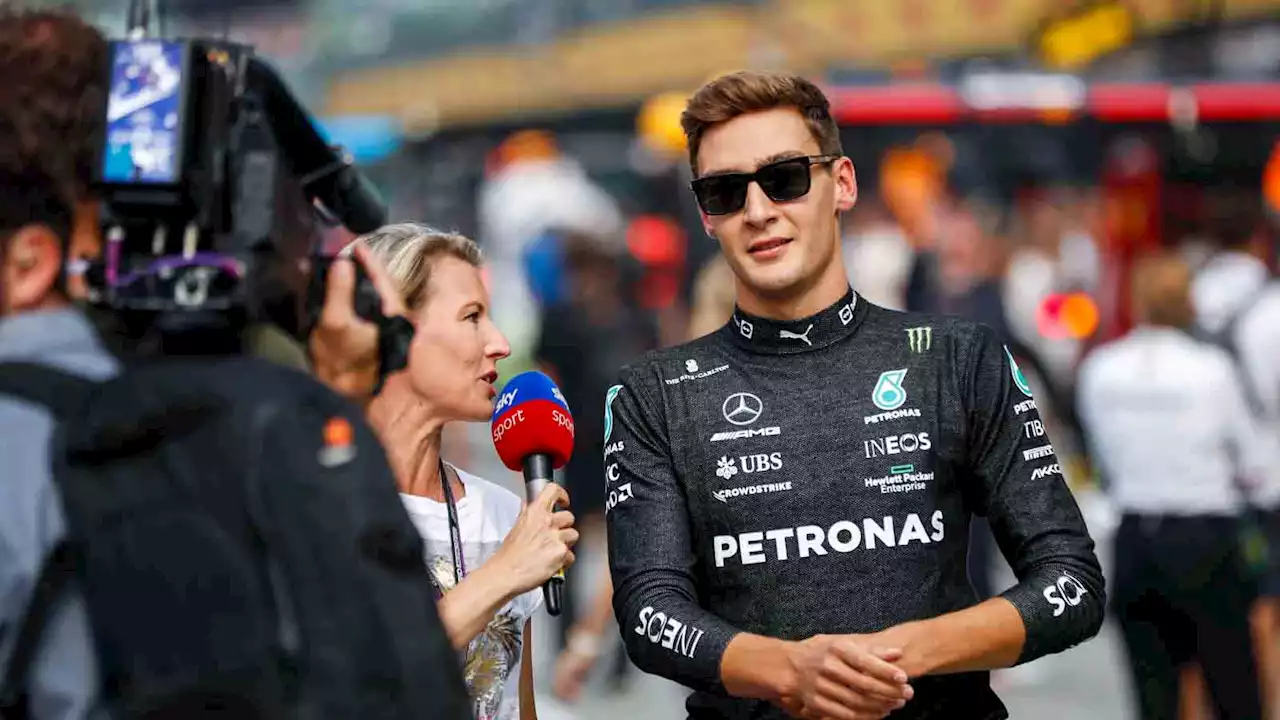 George Russell teases Sky F1's David Croft with Red Bull boycott joke