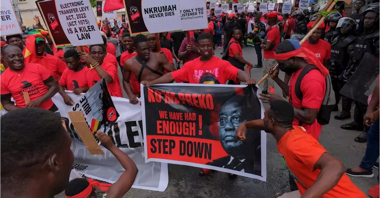 Ghanaian protesters demand president step down over economic crisis