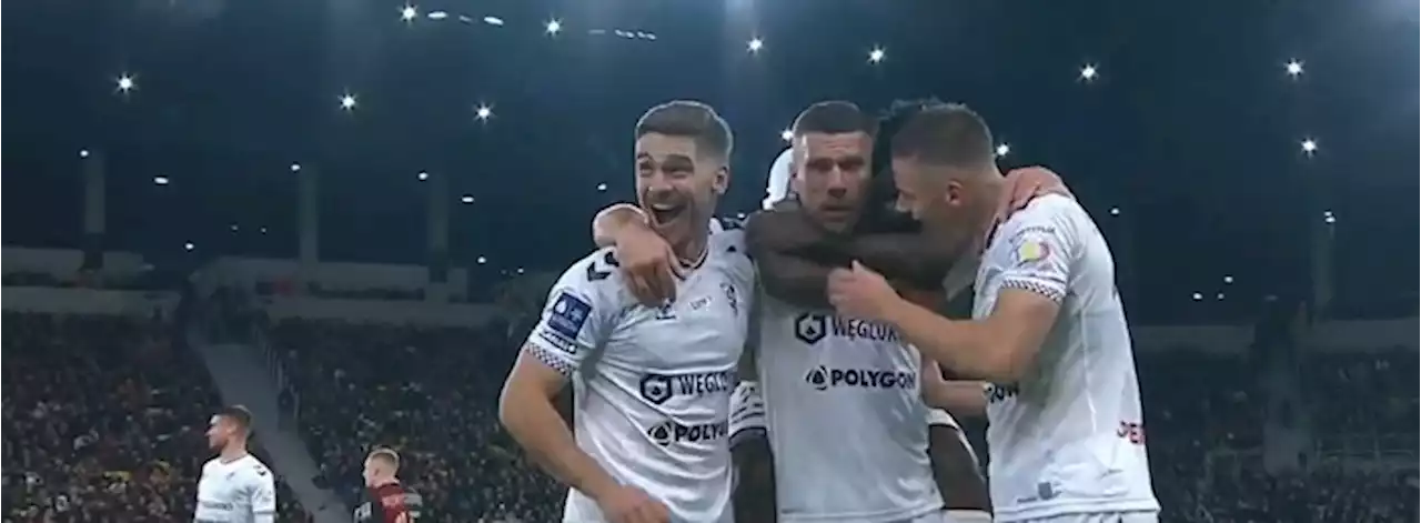 Podolski rolls back the years after scoring stunner from inside his own half