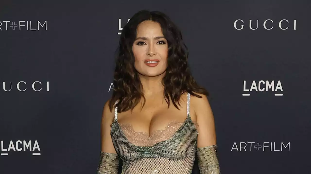 Salma Hayek Shines in Gucci Gown With Ombre Effects at LACMA Art + Film Gala