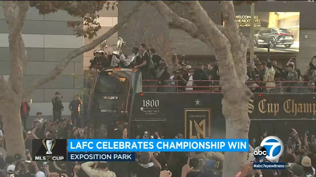 Thousands of fans gather in Expo Park to celebrate LAFC's 1st MLS Cup win