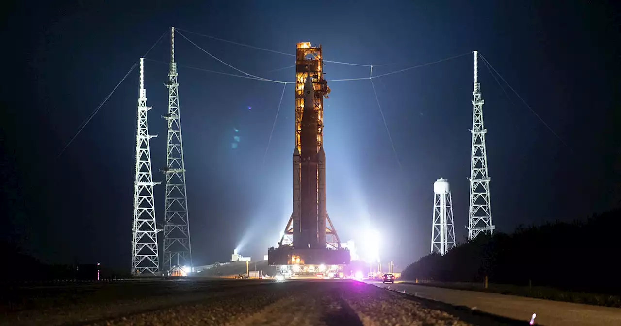 NASA Rolls Moon Rocket Out to the Pad for Lunar Mission