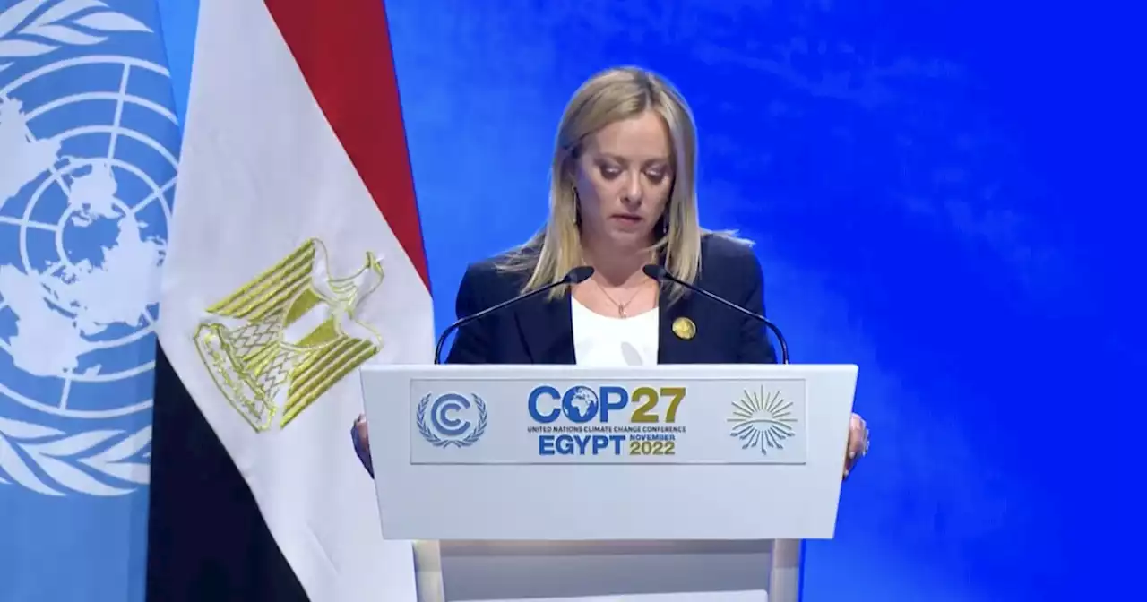 L'intervento di Giorgia Meloni alla sessione plenaria di Cop27