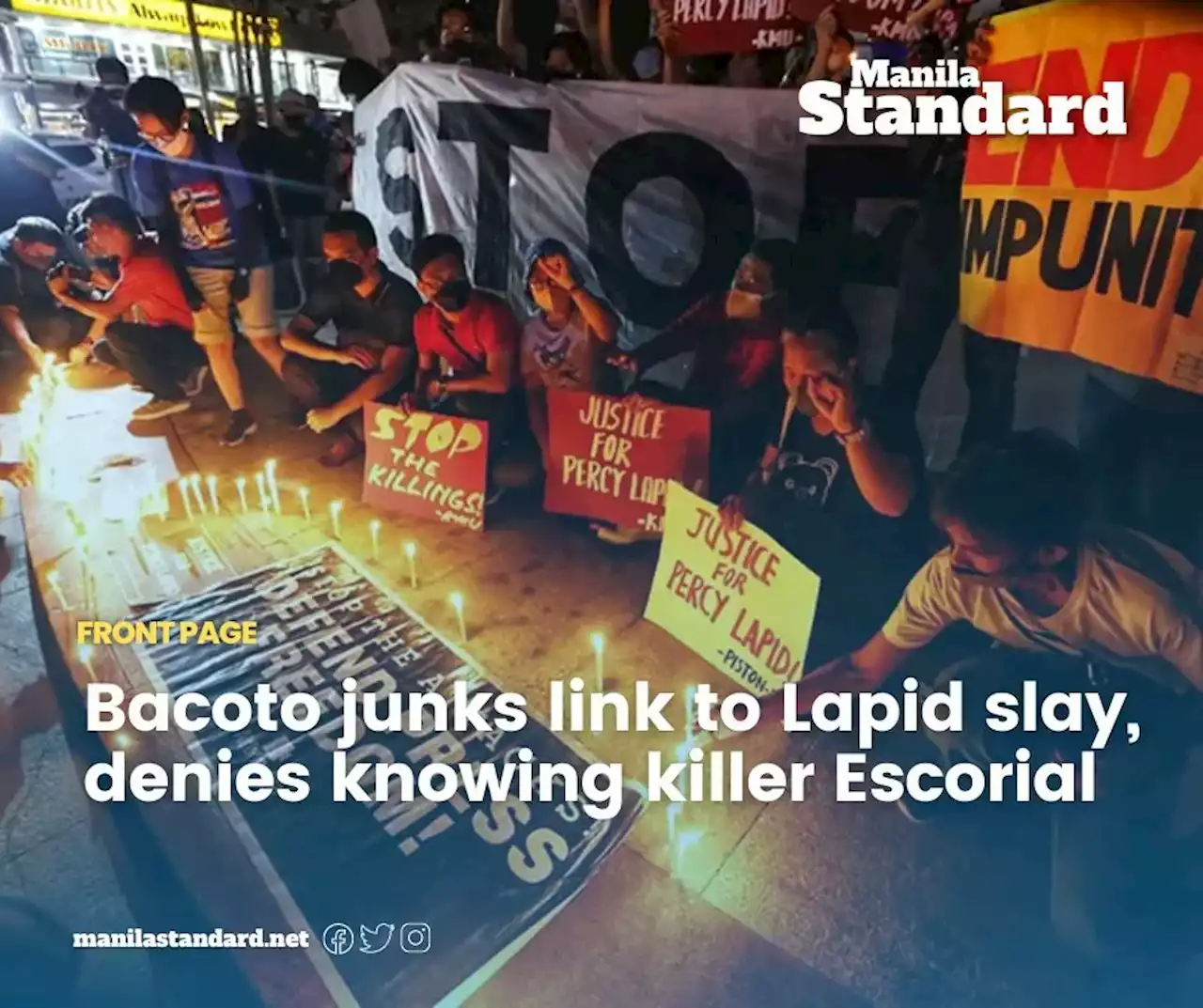 Bacoto junks link to Lapid slay, denies knowing killer Escorial