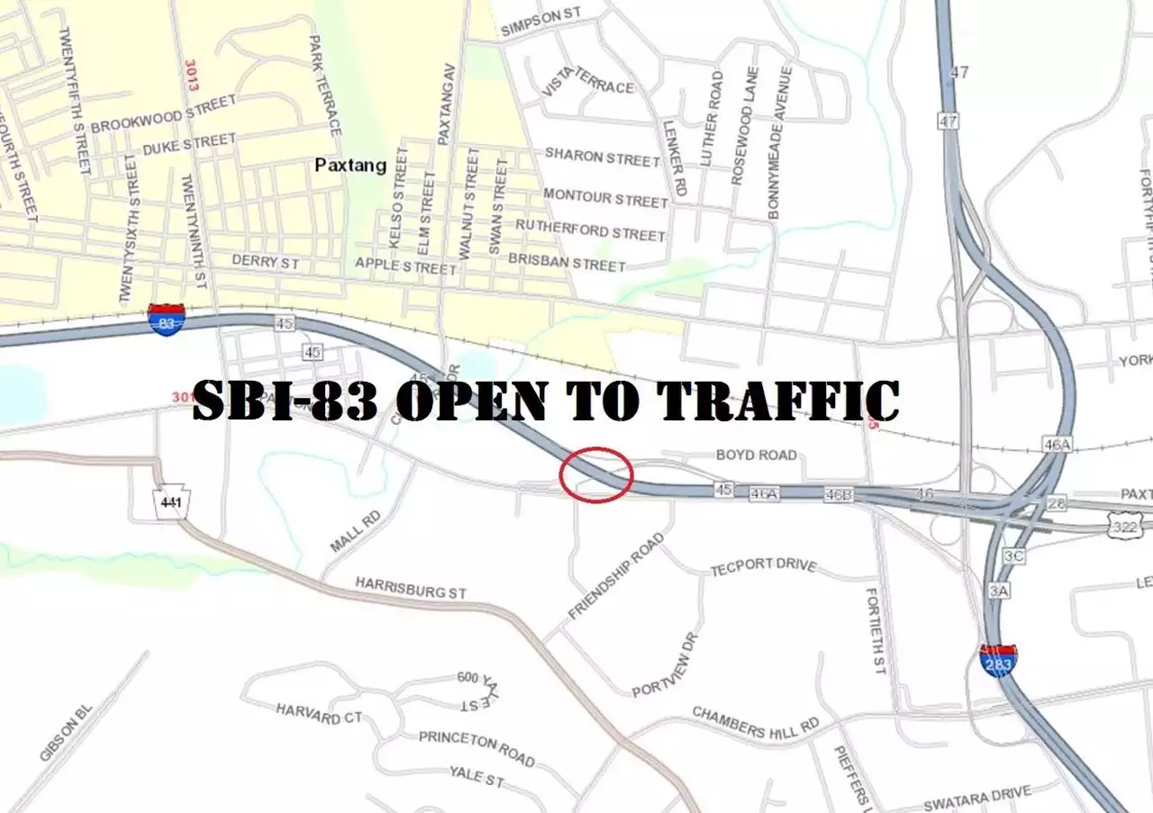 Southbound I-83 in Dauphin County reopens after weekend construction: PennDOT