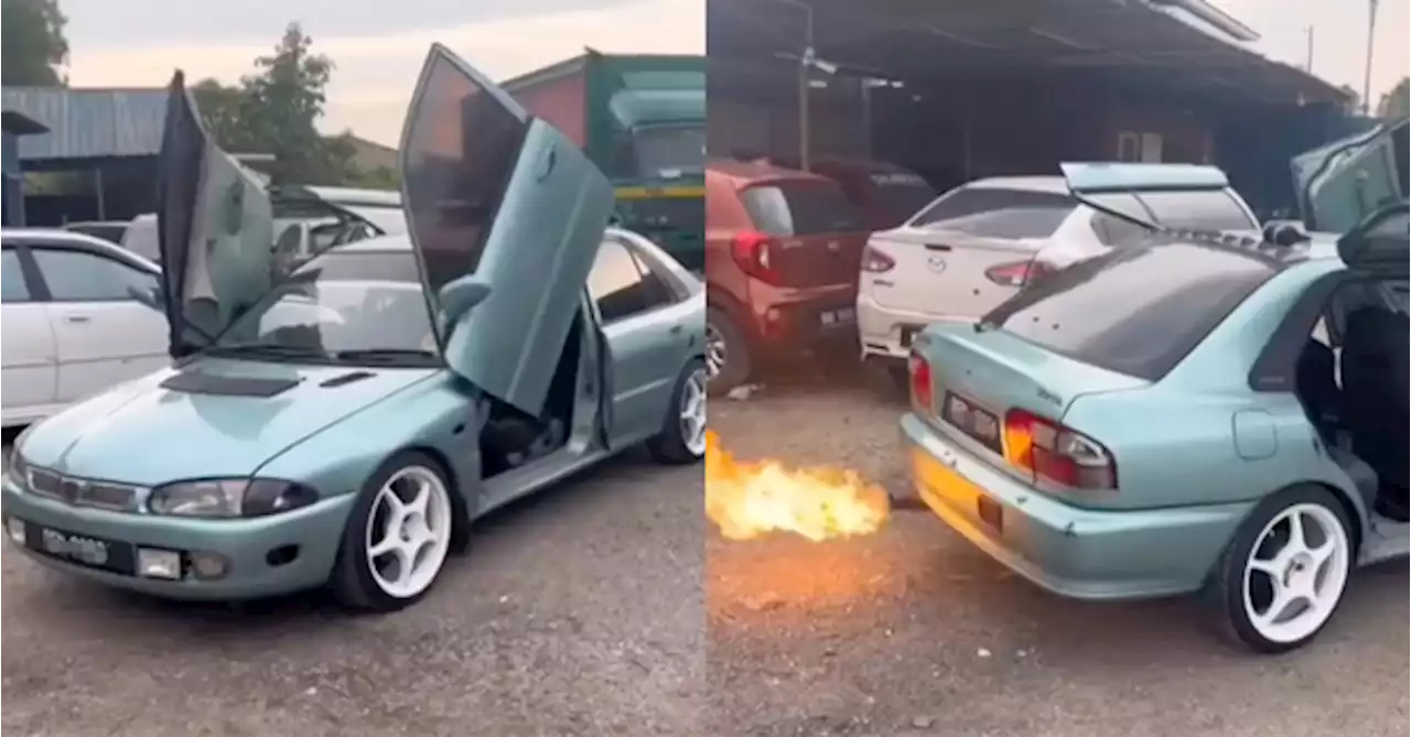 Guy Modifies His Proton Wira Doors To Open Like A Tesla & A Lamborghini