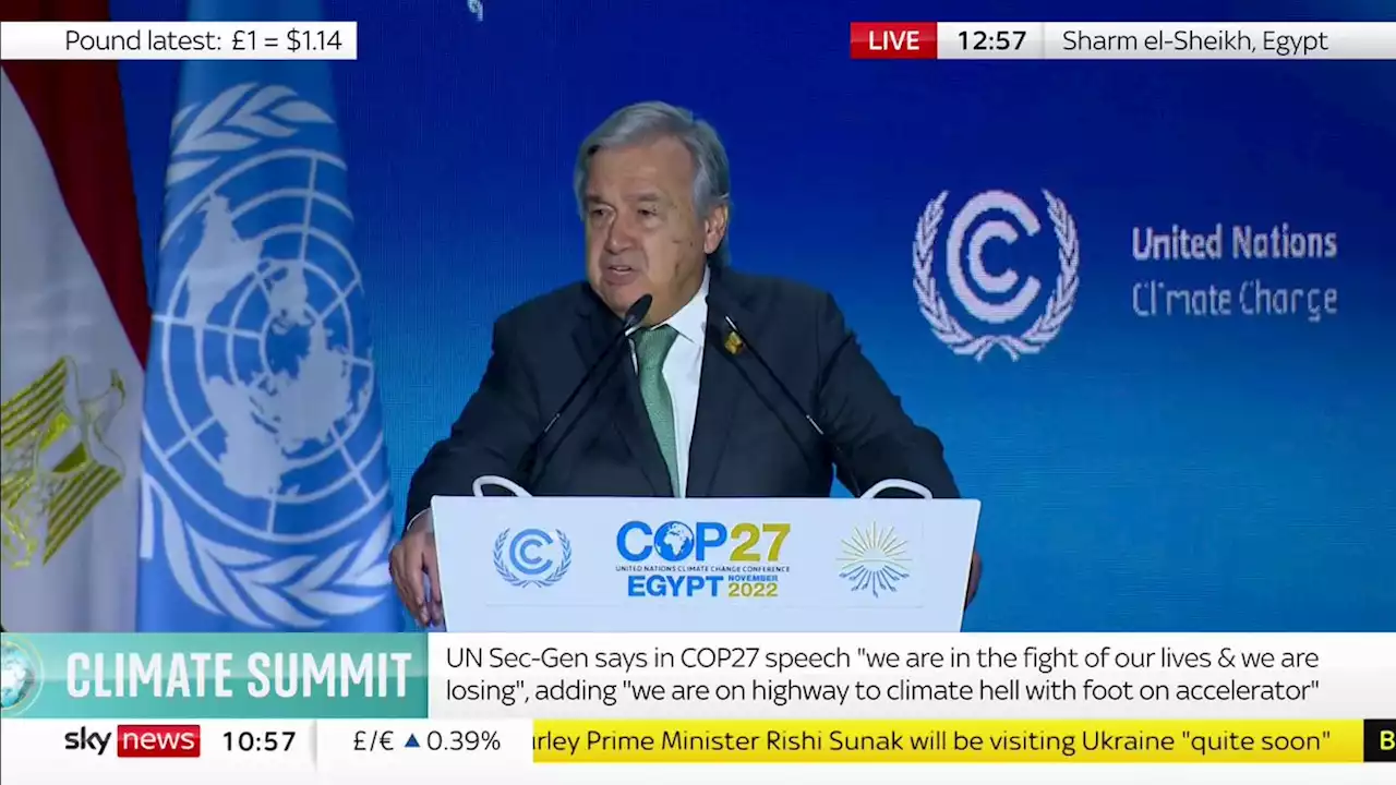 COP27 latest: Boris Johnson's dig at Liz Truss as he takes early limelight from Rishi Sunak - who will give a speech after U-turn