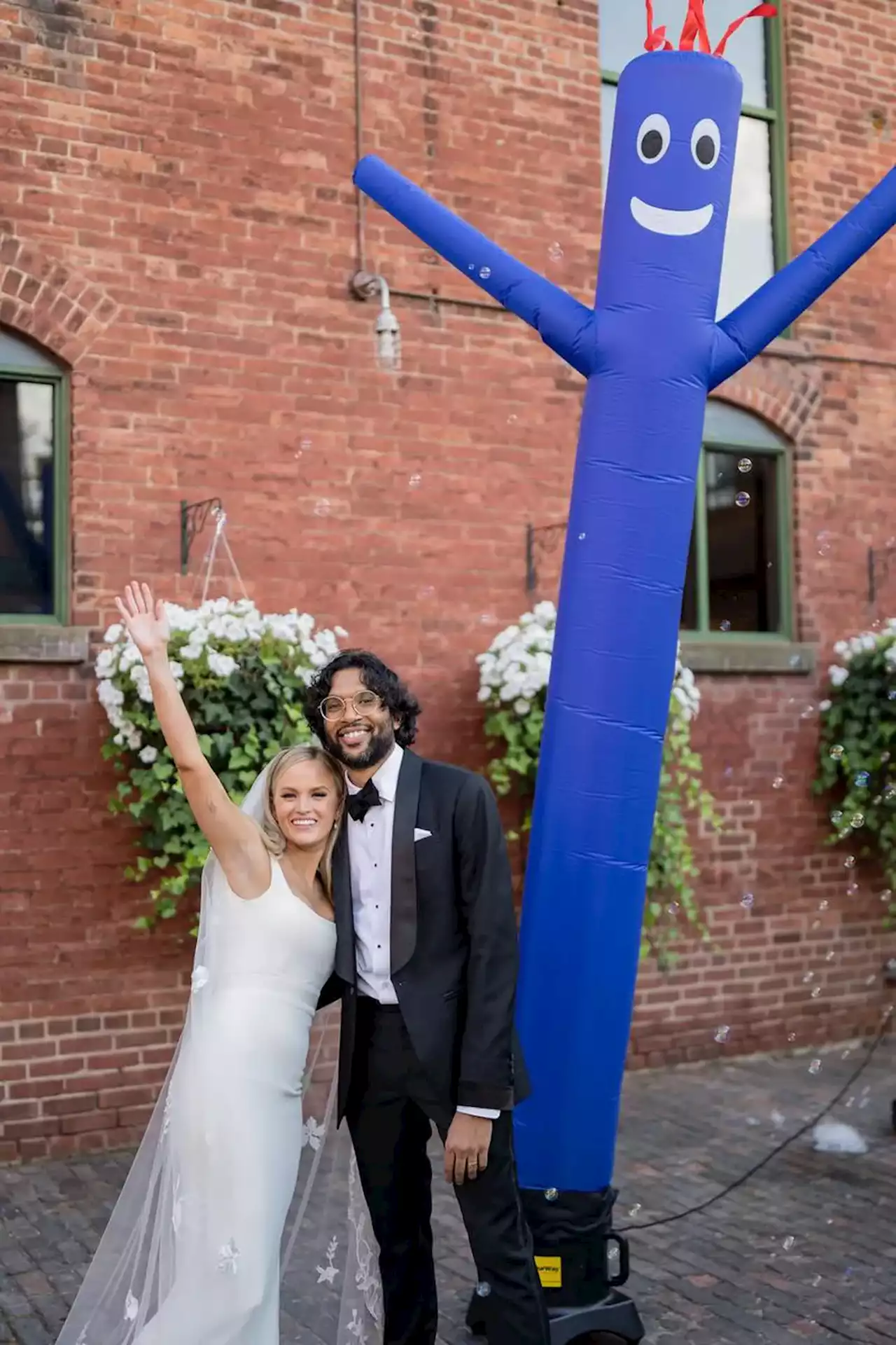 And wavy makes three: why a big blue inflatable sky dancer got invited to a wedding