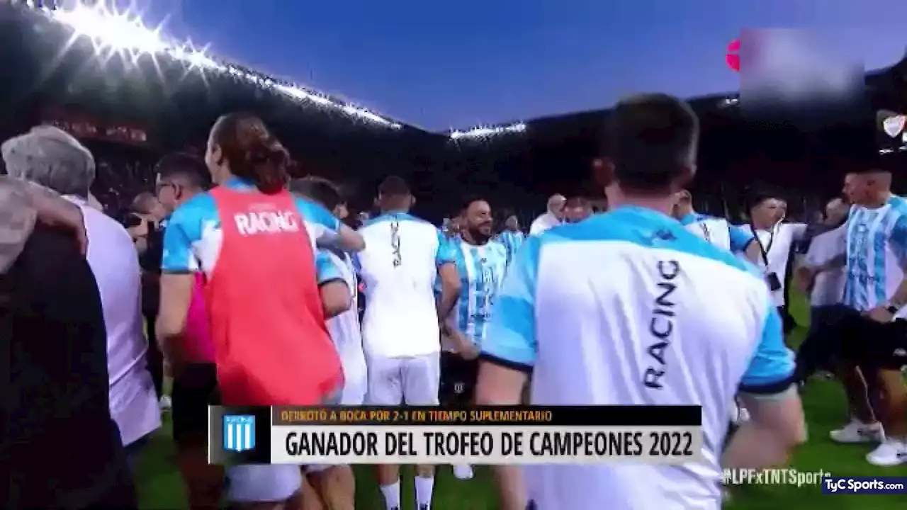 (VIDEO) La cargada del plantel de Racing a Boca tras el título - TyC Sports