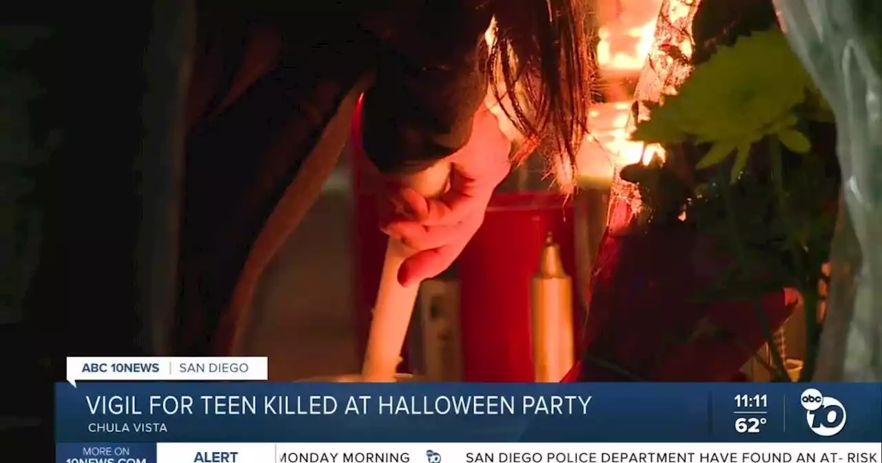 Friends gather for vigil for teen killed at National City Halloween party