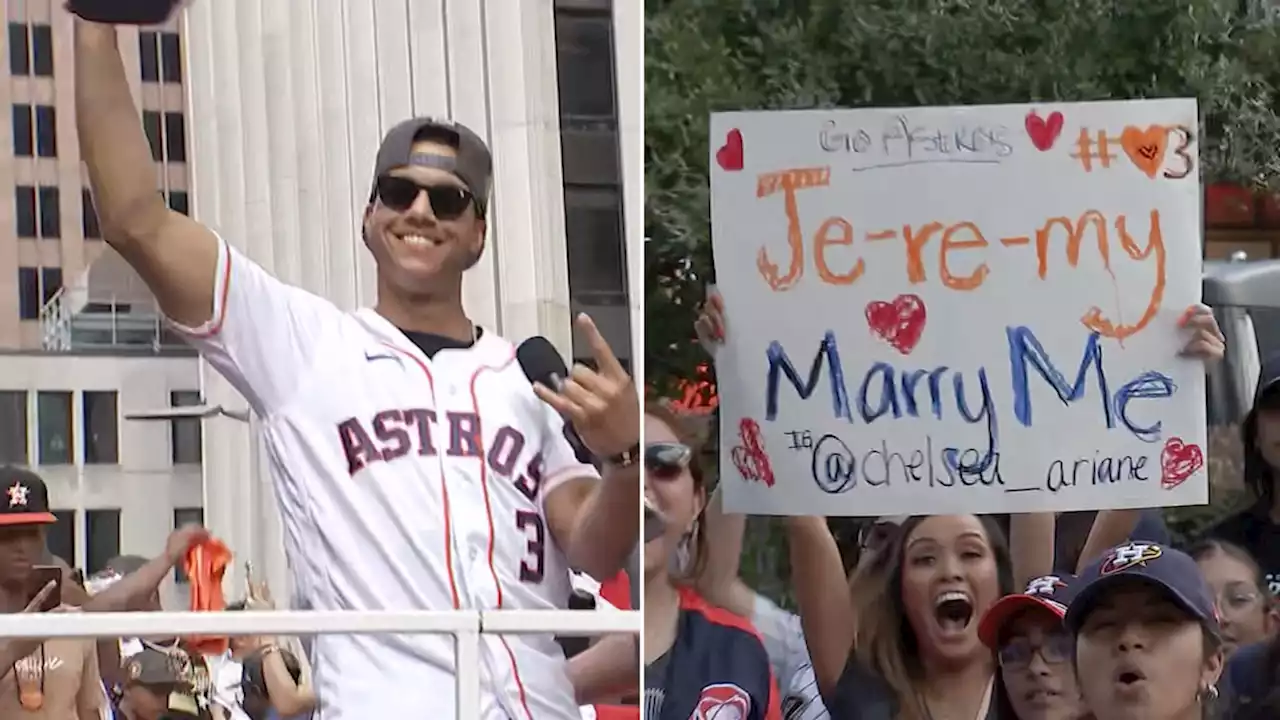 Astros parade littered with marriage proposals for World Series MVP Jeremy Peña