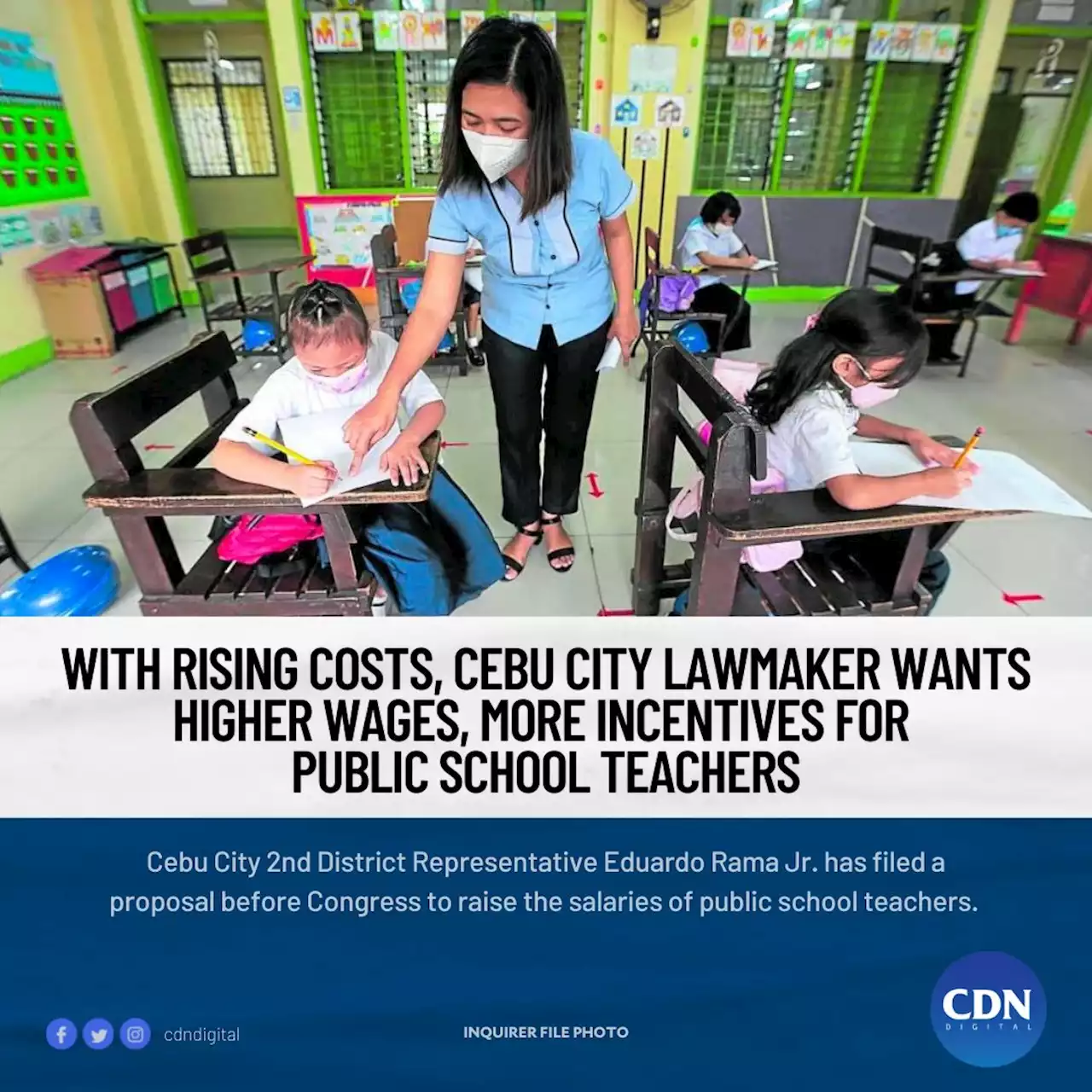 With rising costs, Cebu City lawmaker wants higher wages, incentives for public school teachers