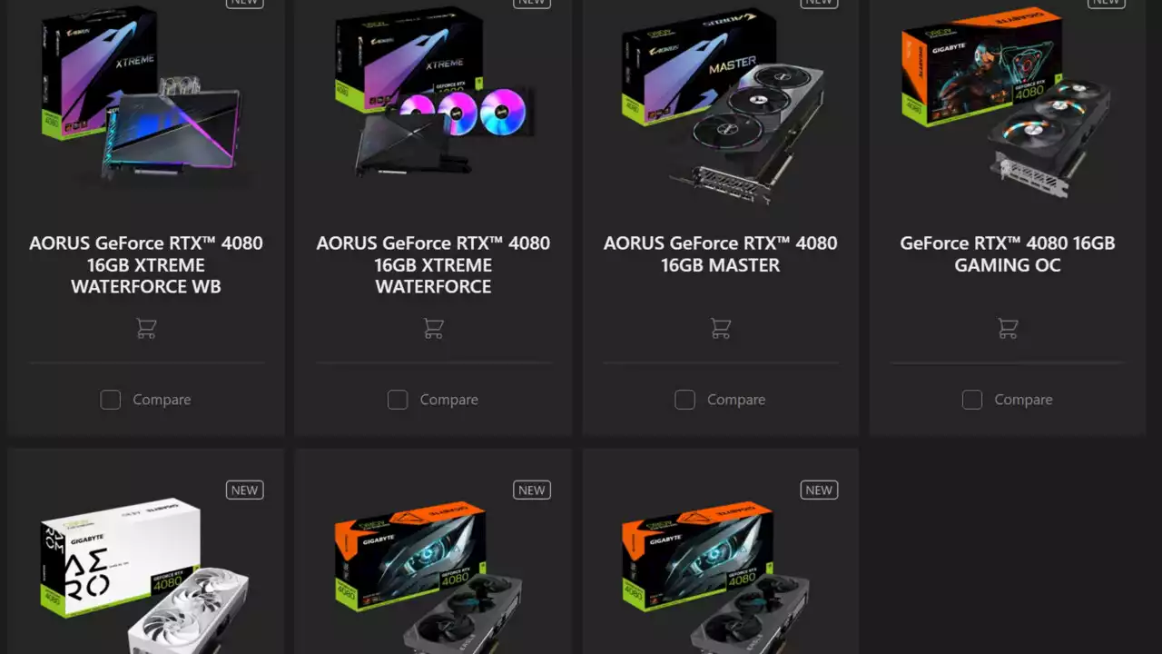 GeForce RTX 4080: Gigabyte zeigt sein Aufgebot mit sieben Custom-Modellen