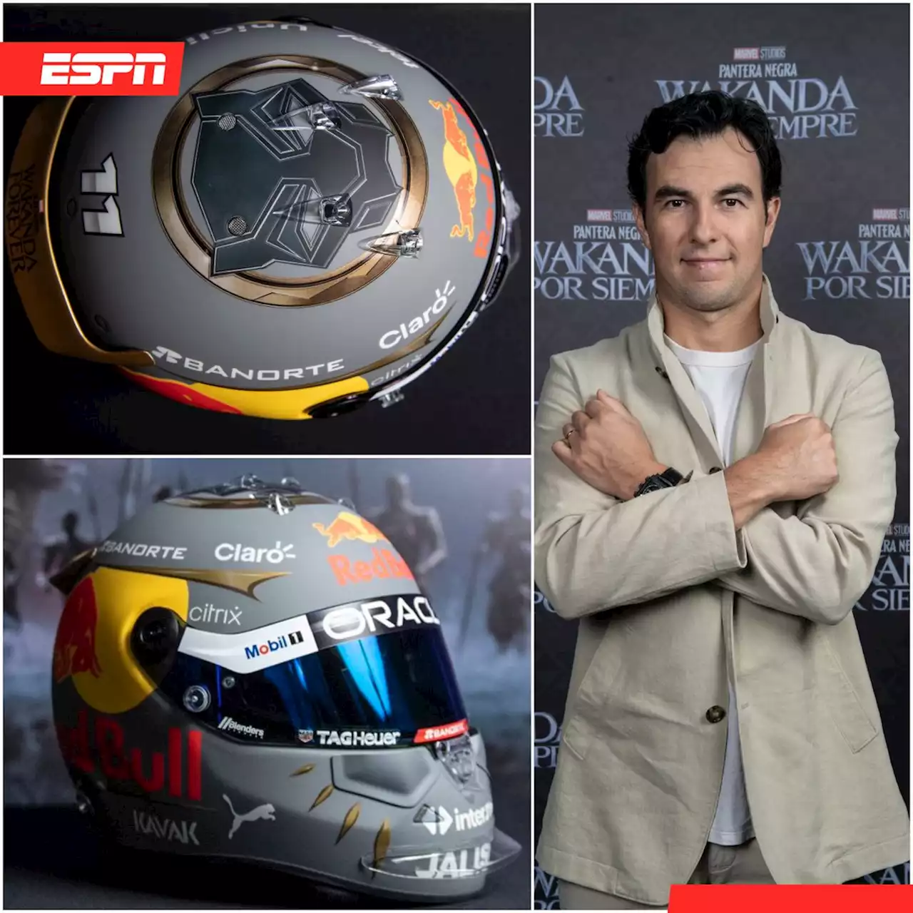 Checo Pérez: 'Todos soñamos con ser súper héroes' en presentación de casco de Black Panther