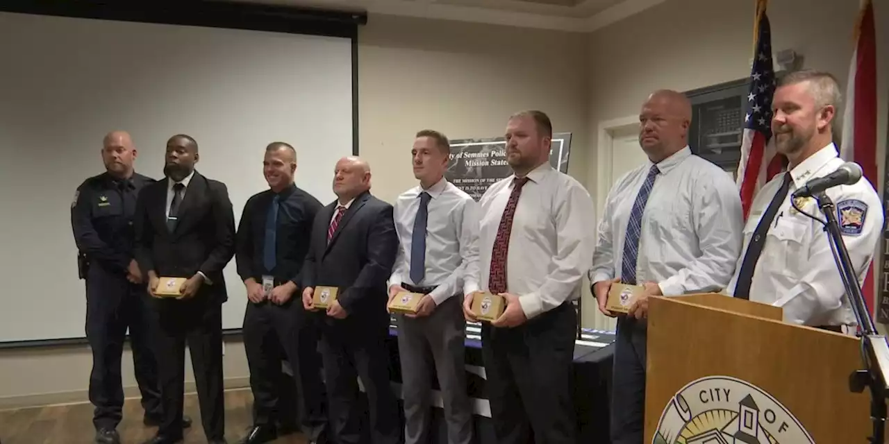 Semmes Police Department holds a swearing in ceremony for several new officers