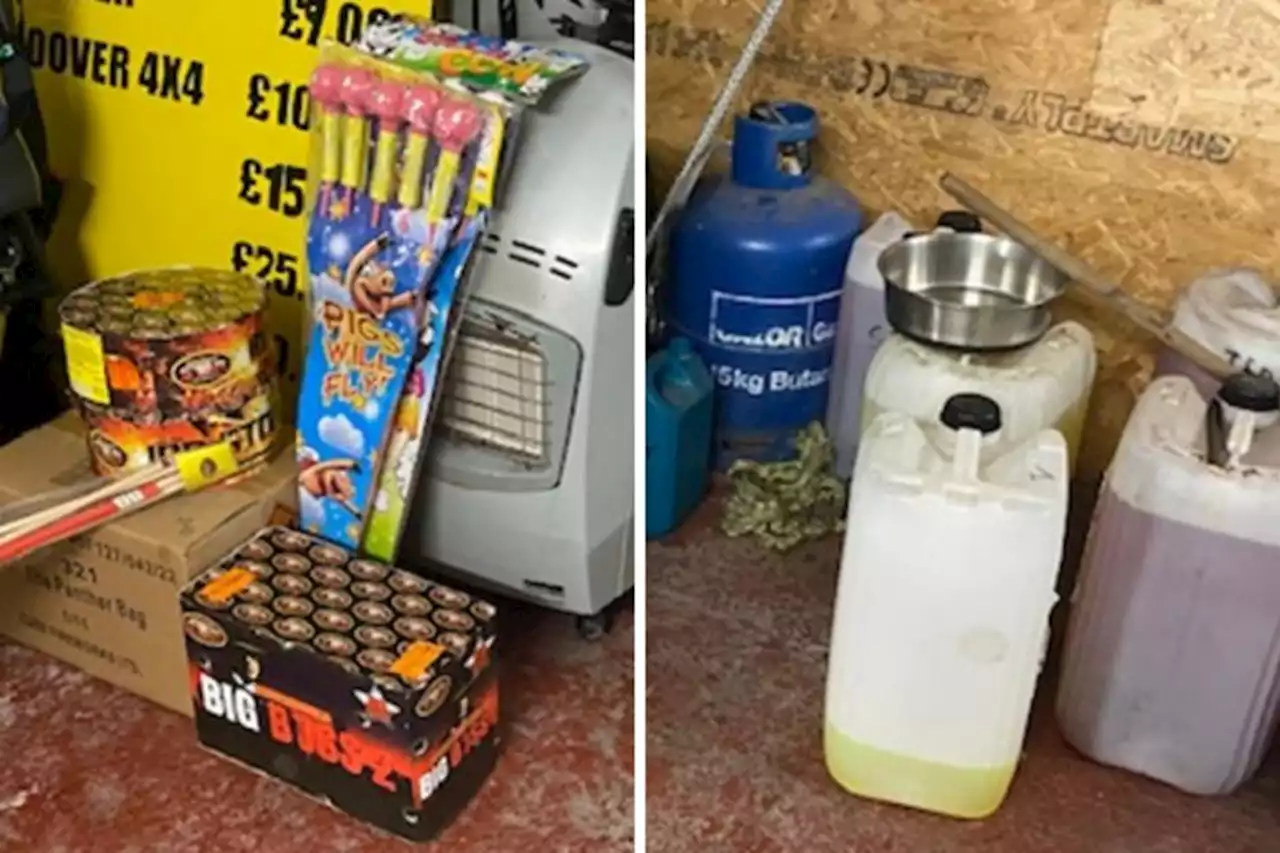 Fireworks stored near GAS FIRE in unlicensed shop seized after tip-off