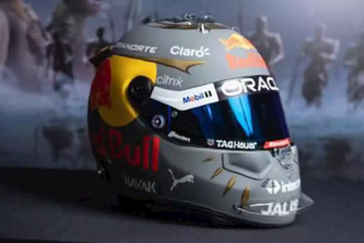 'Black Panther: Wakanda Forever': Checo Pérez presentó el casco a utilizar en el GP de Brasil