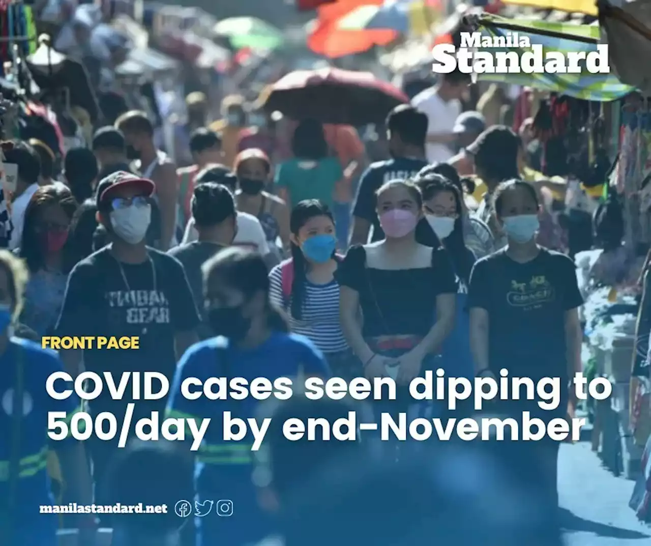 COVID cases seen dipping to 500/day by end-November