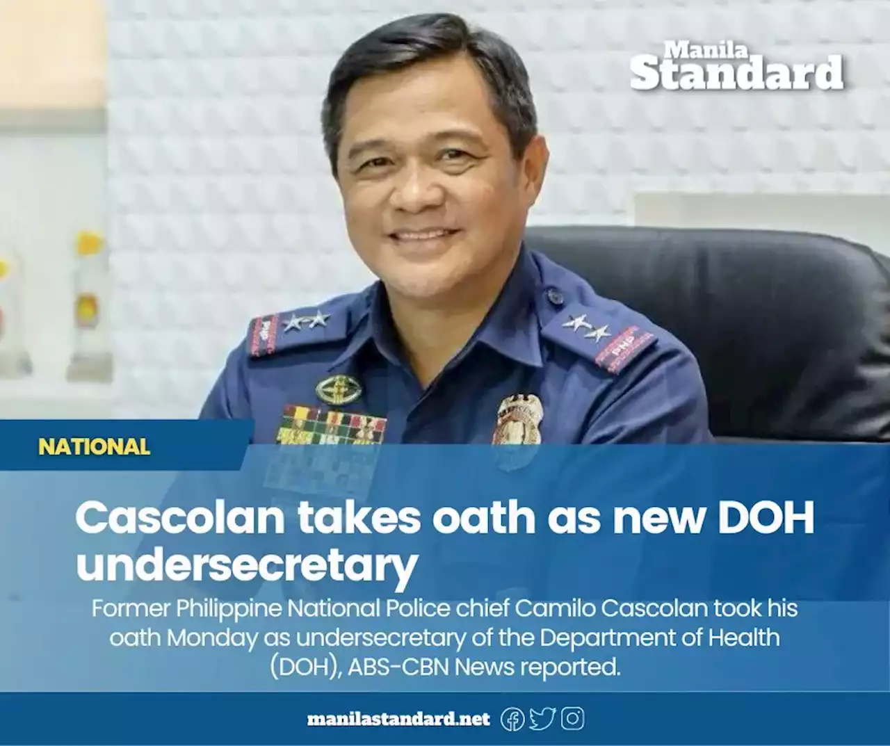 Cascolan takes oath as new DOH undersecretary