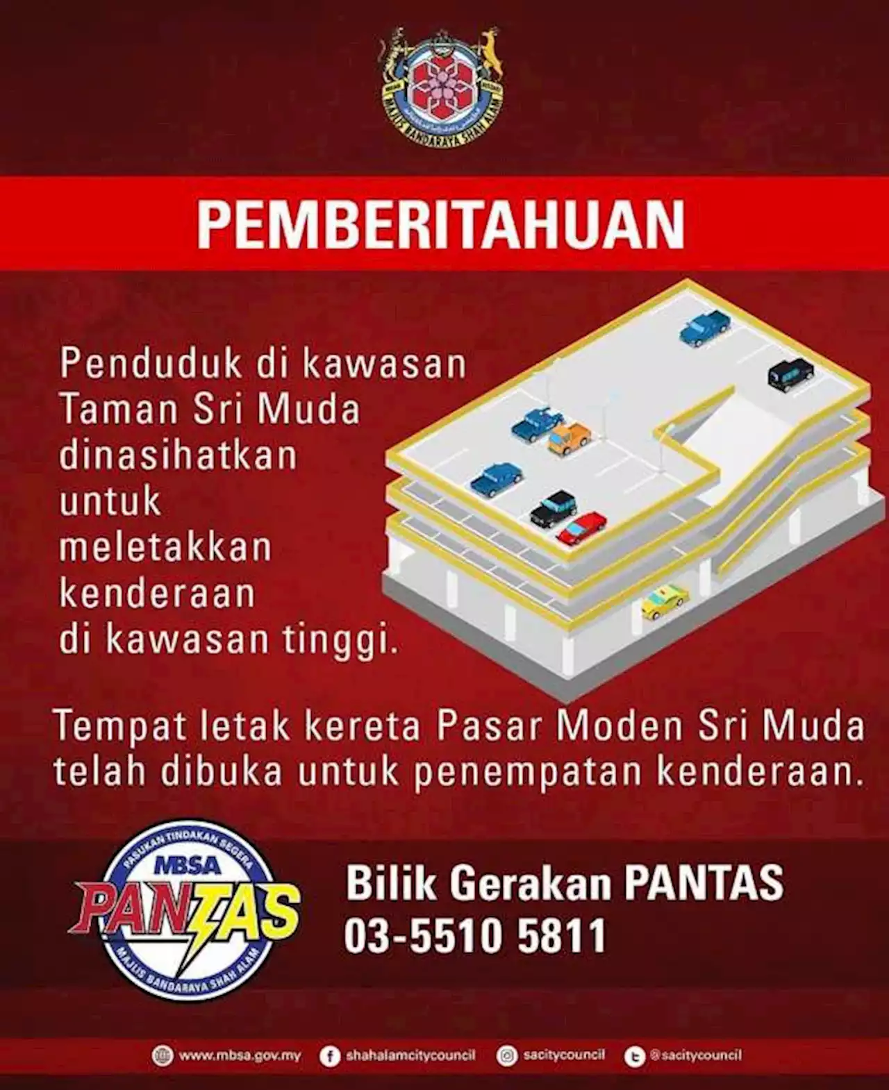 Sri Muda residents advised to park cars at higher ground - Pasar Moden Sri Muda parking available - paultan.org