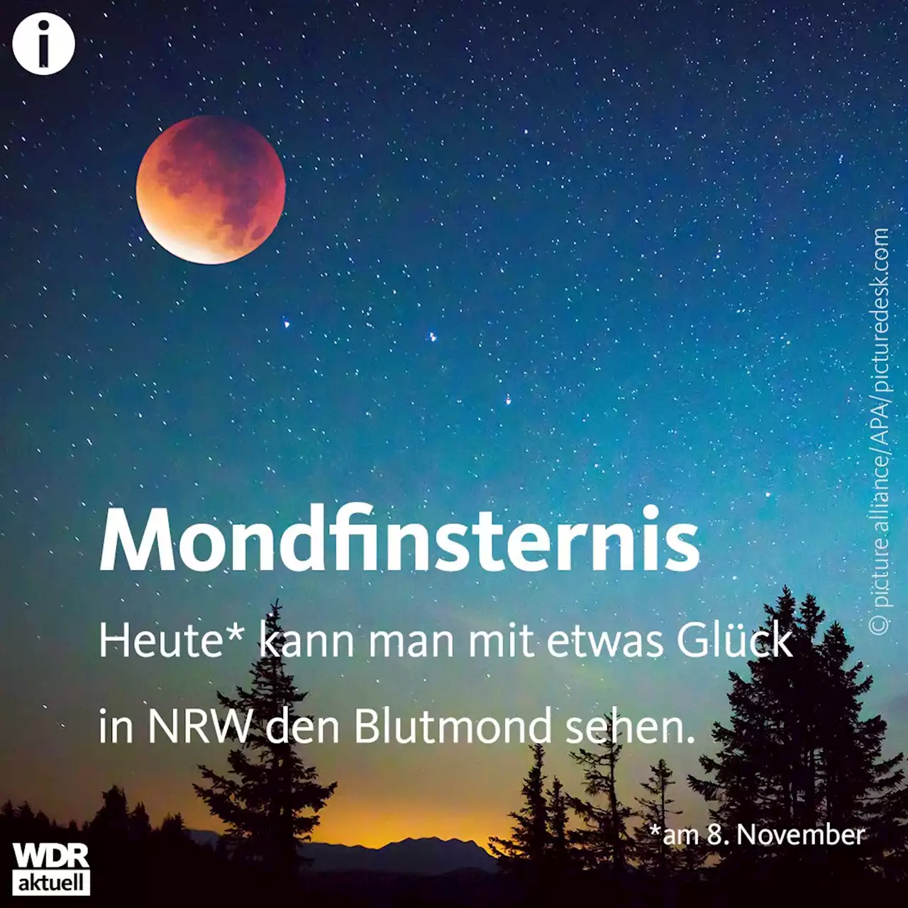 Mondfinsternis: Mit Glück hat NRW Sicht auf den Blutmond