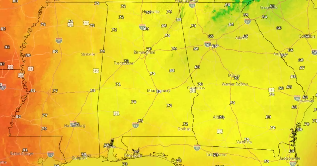 5 Alabama cities had record highs on Tuesday