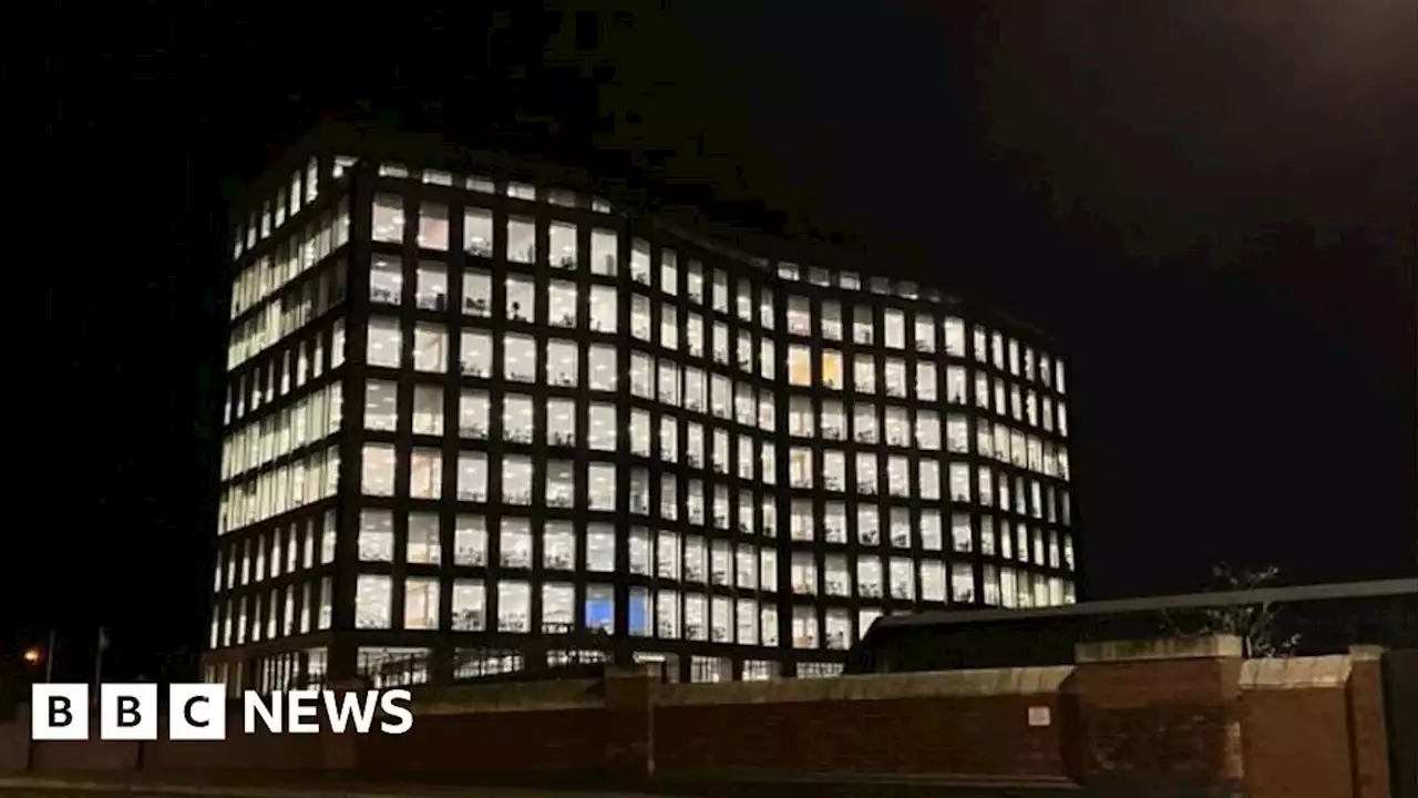 Criticism over government office 'lit up like Christmas tree'