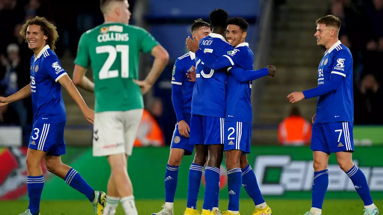 Leicester 3-0 Newport: James Justin scores before picking up injury in Carabao Cup win