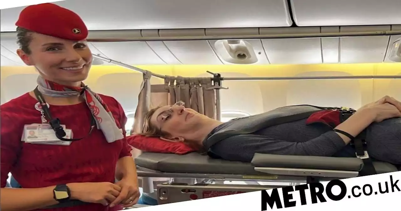 World's tallest woman flies for first time in her life thanks to special bed