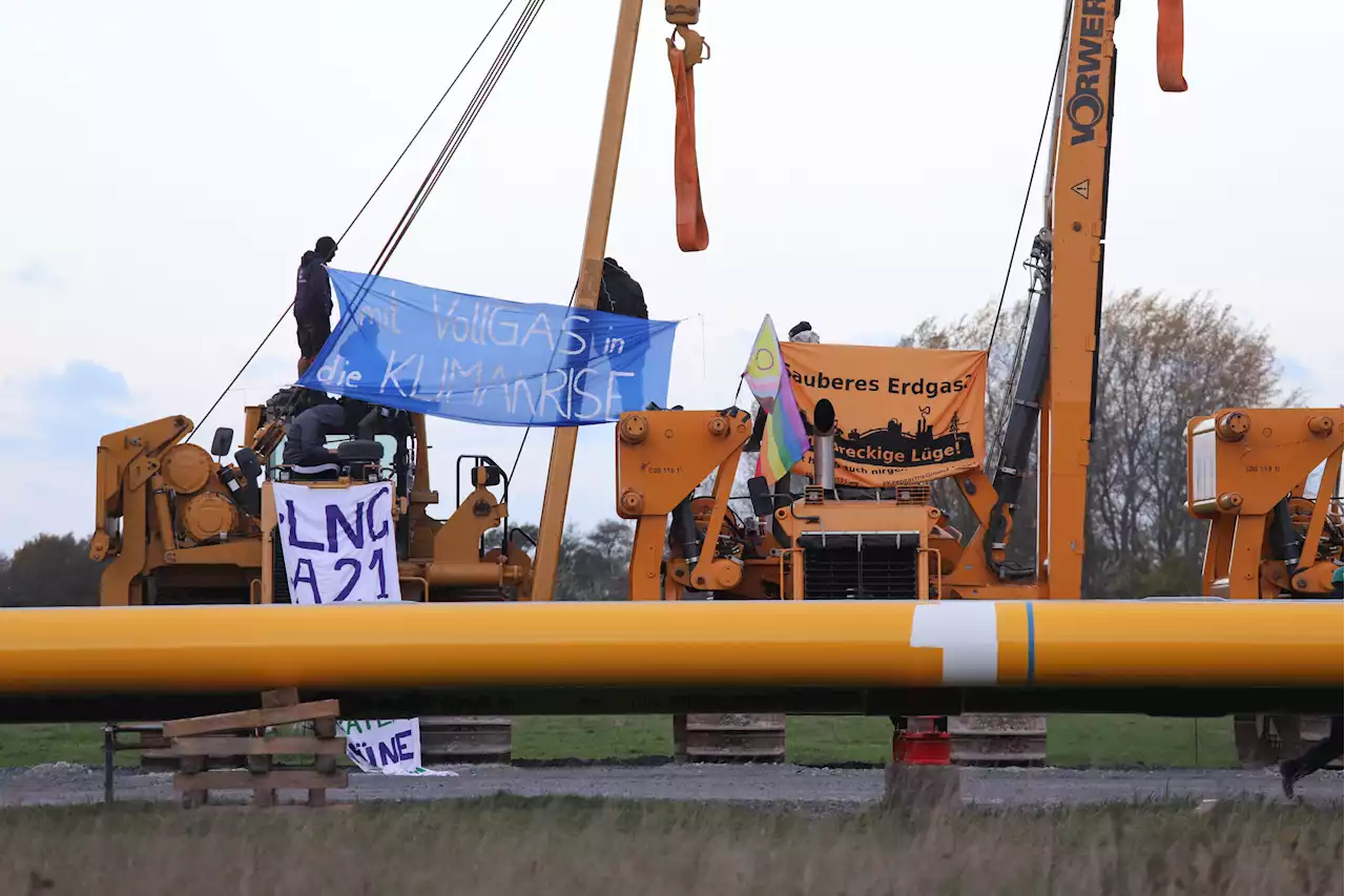 Aktivisten besetzen LNG-Baustelle im Norden