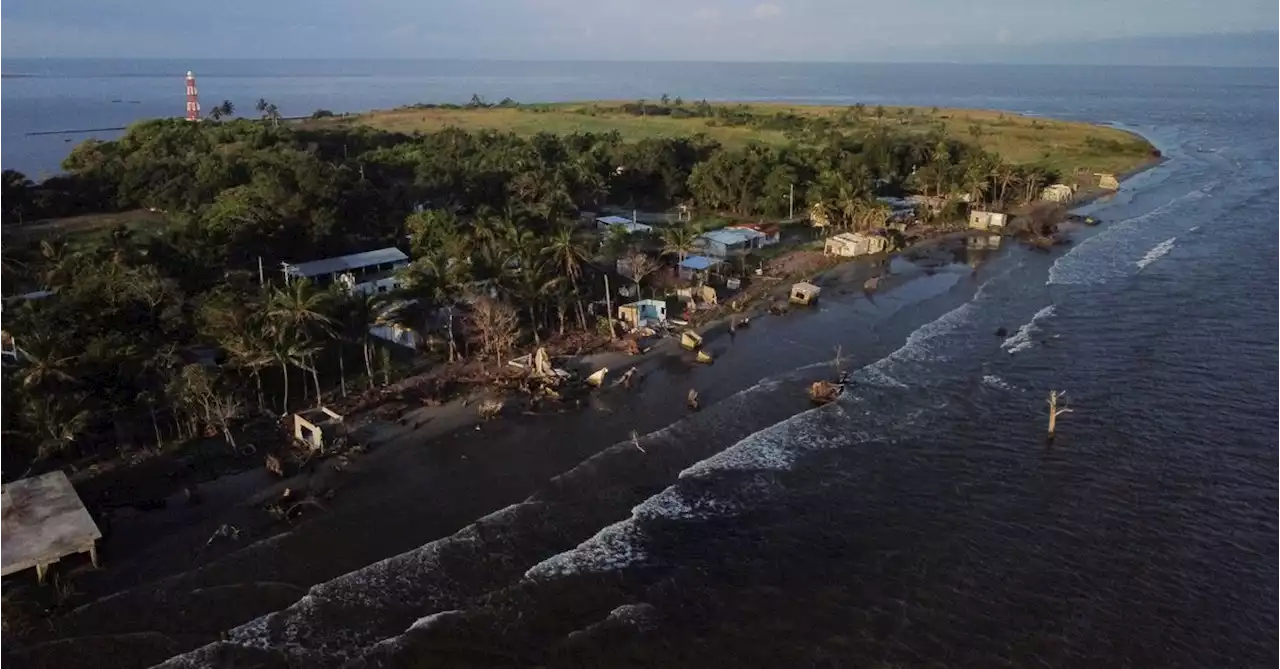 Mexican village blames climate change as sea swallows its homes