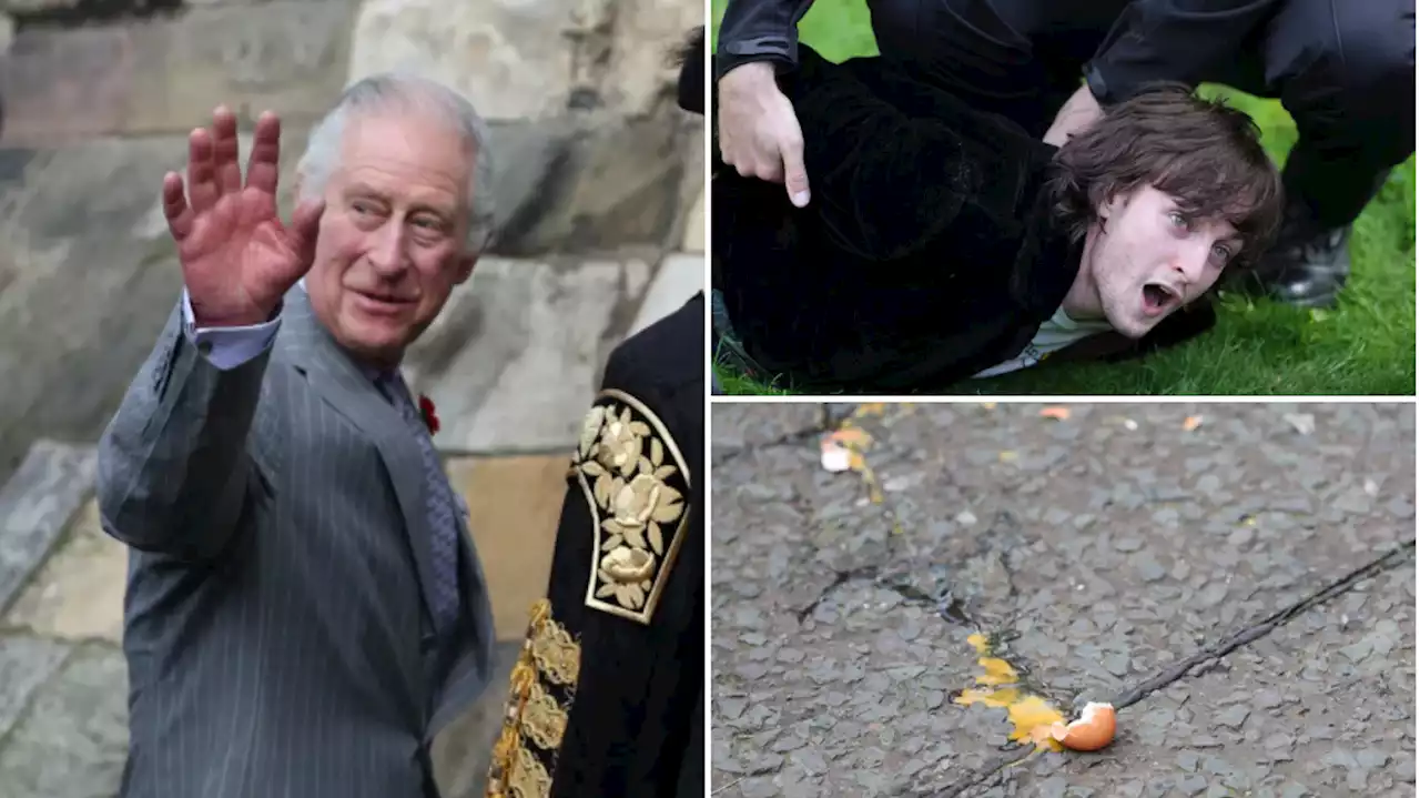 Man detained for throwing eggs at King Charles and Camilla during visit to York