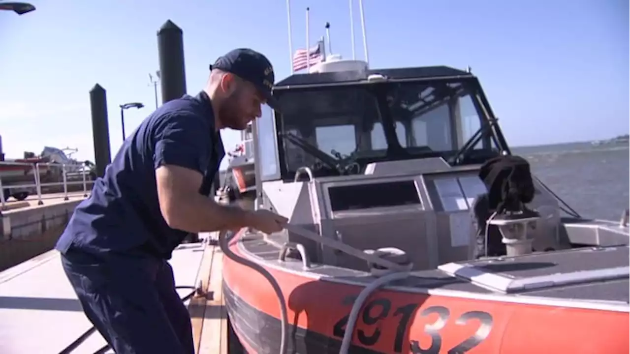 Coast Guard secures boats at Naval Station Mayport before tropical storm Nicole arrives