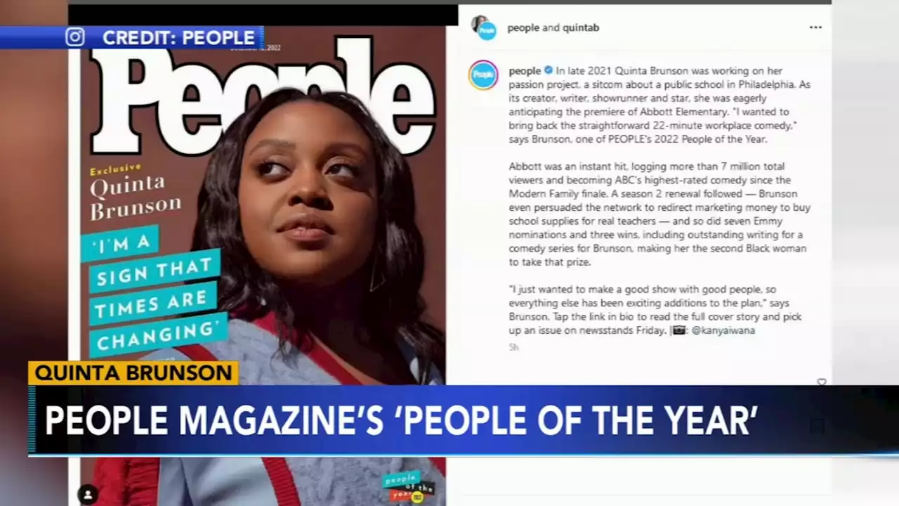 Quinta Brunson named one of People magazine's 2022 'People of the Year'