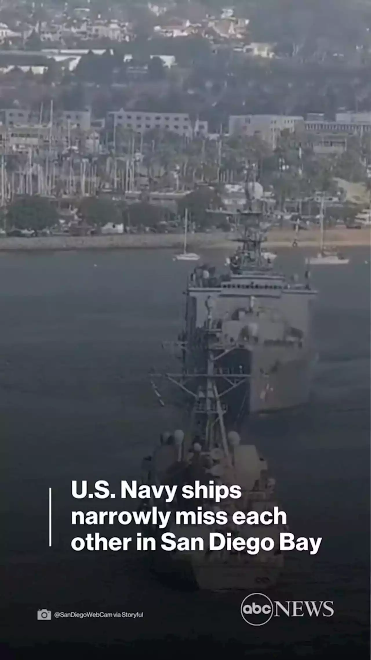 Navy warships narrowly avoid colliding in San Diego Bay