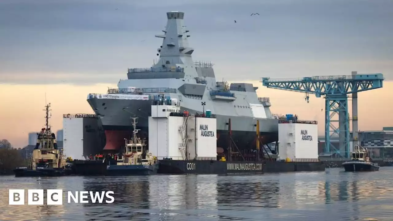 New Royal Navy frigate leaves Glasgow shipyard