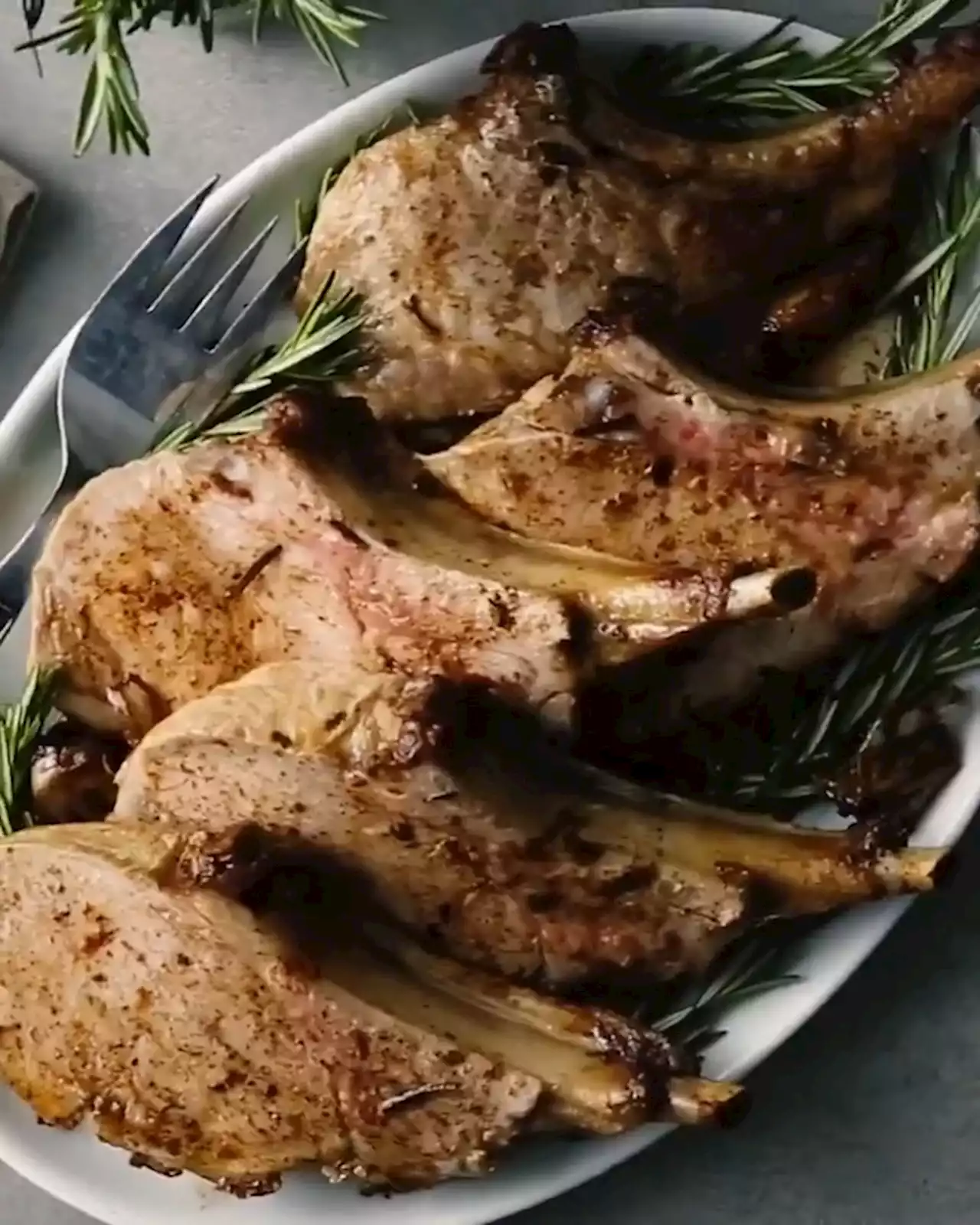 Brown Butter–Basted Pork Rack with Garlic and Rosemary Recipe